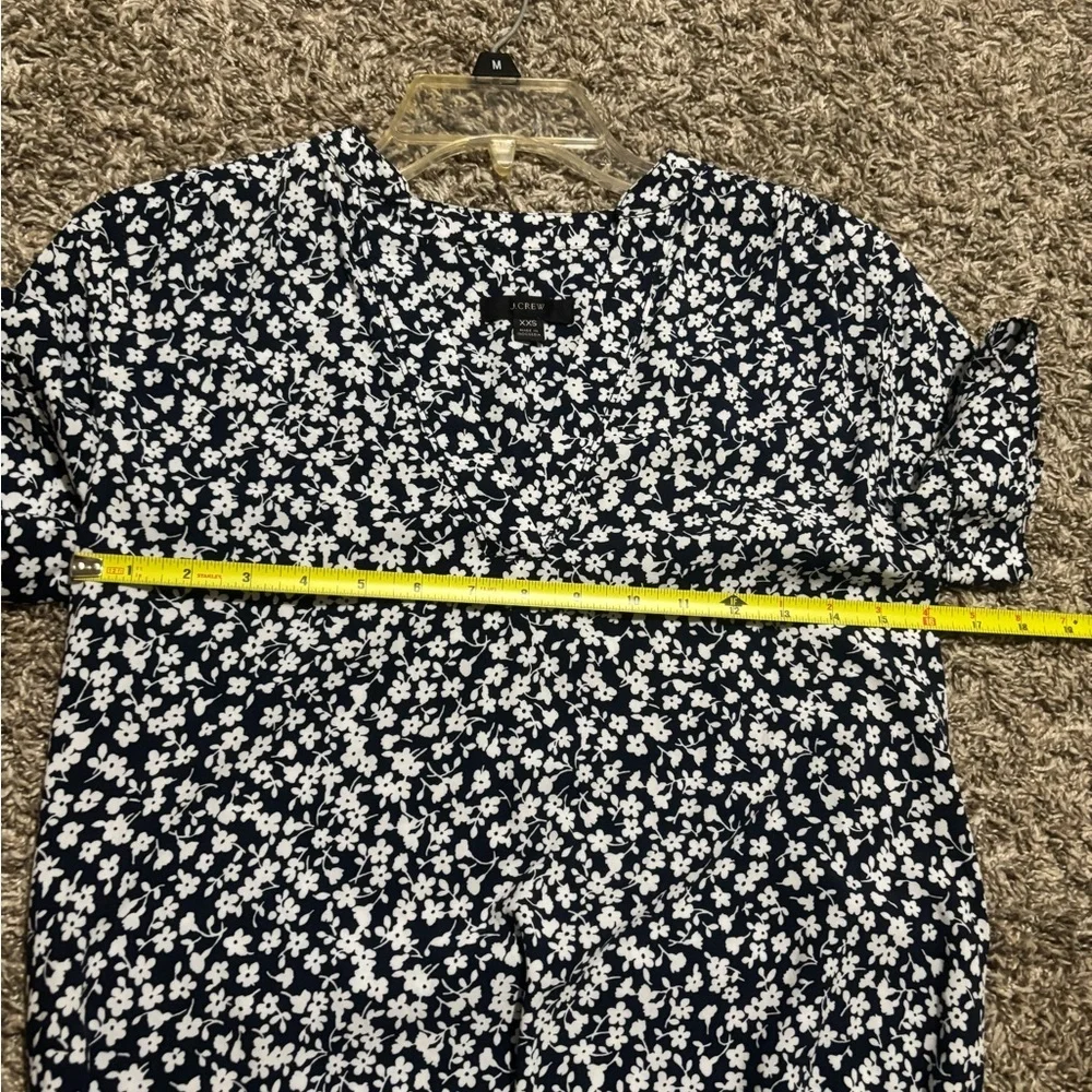 J. Crew Navy and White Floral Blouse